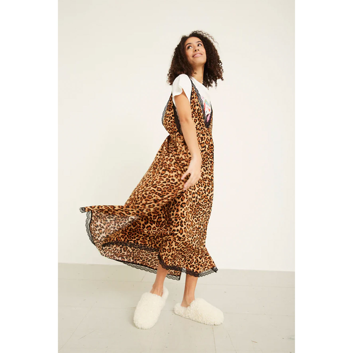 Hunkøn Lee Hunkon Kleid Leopard Print Model seite