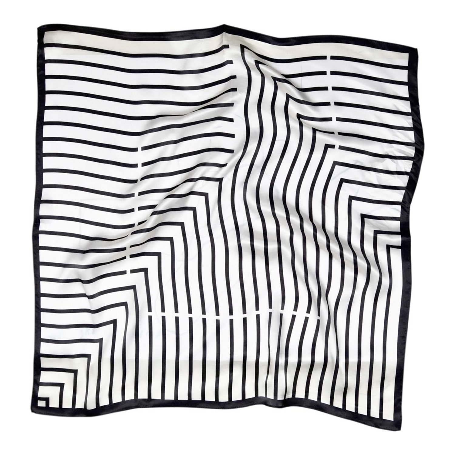 Sneaky Fox Lines Seiden Foulard Beige