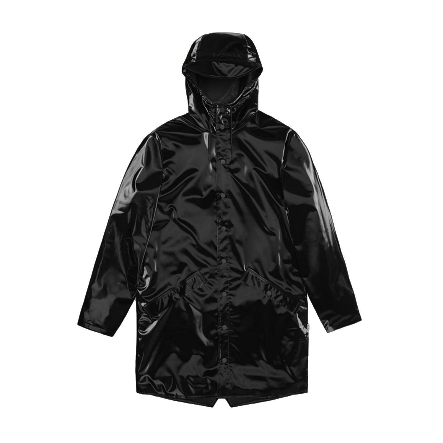 Rains Long Jacket RAINS Regenjacke Schwarz vorne