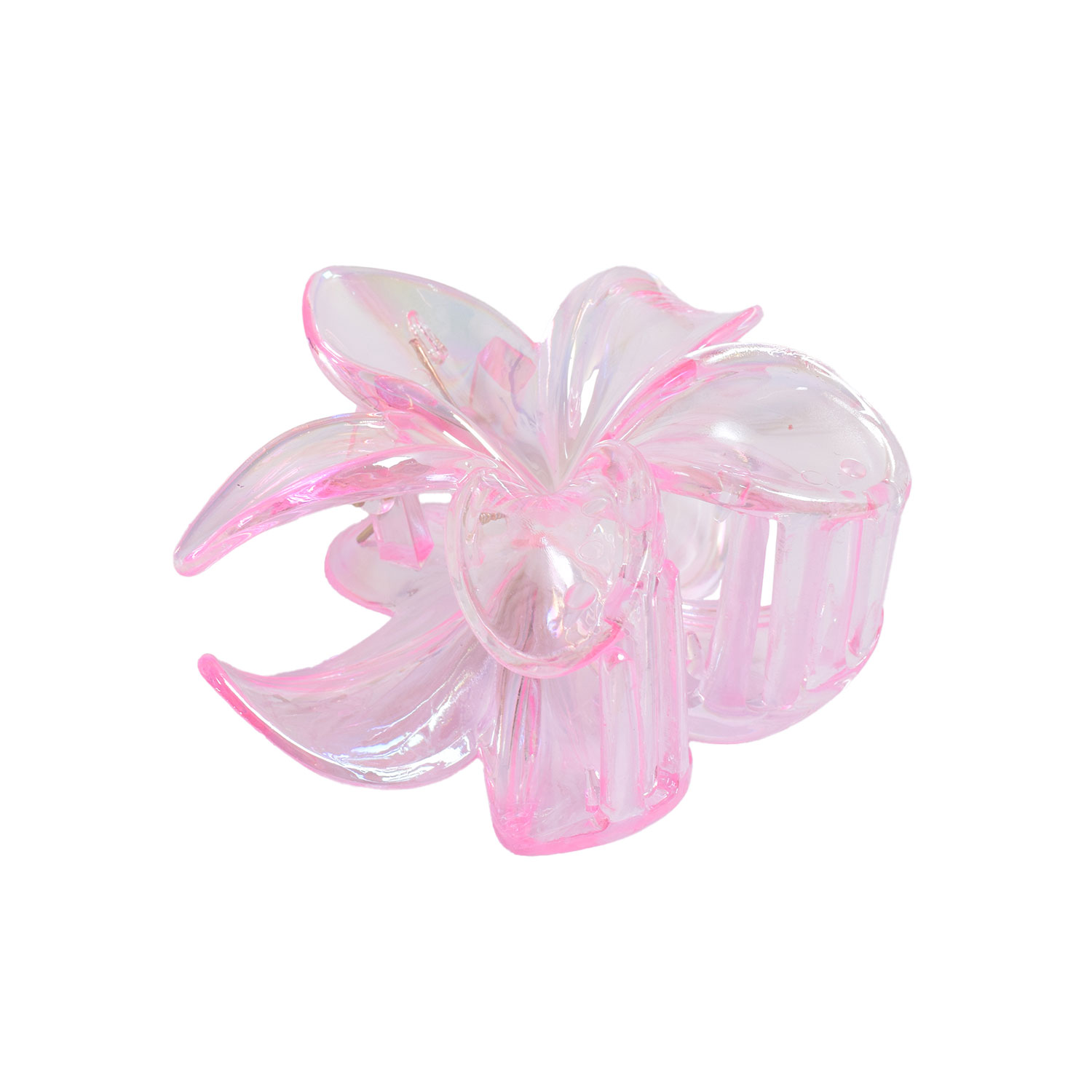 J'adore Transparente Lotusblüte Haarklammer in Pink in holographisch schimmernd von J'Adore Seite