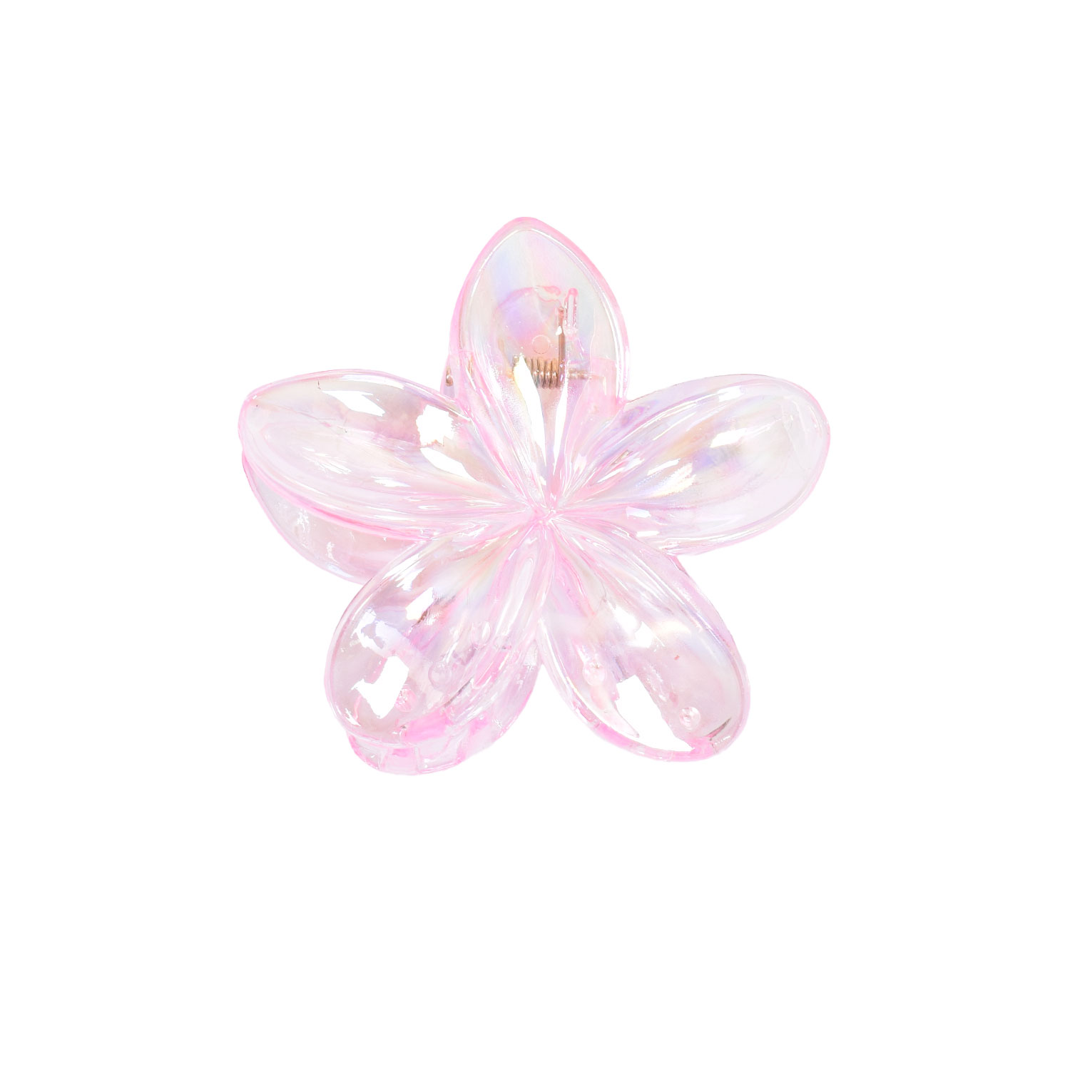 J'adore Transparente Lotusblüte Haarklammer in Pink in holographisch schimmernd von J'Adore vorne