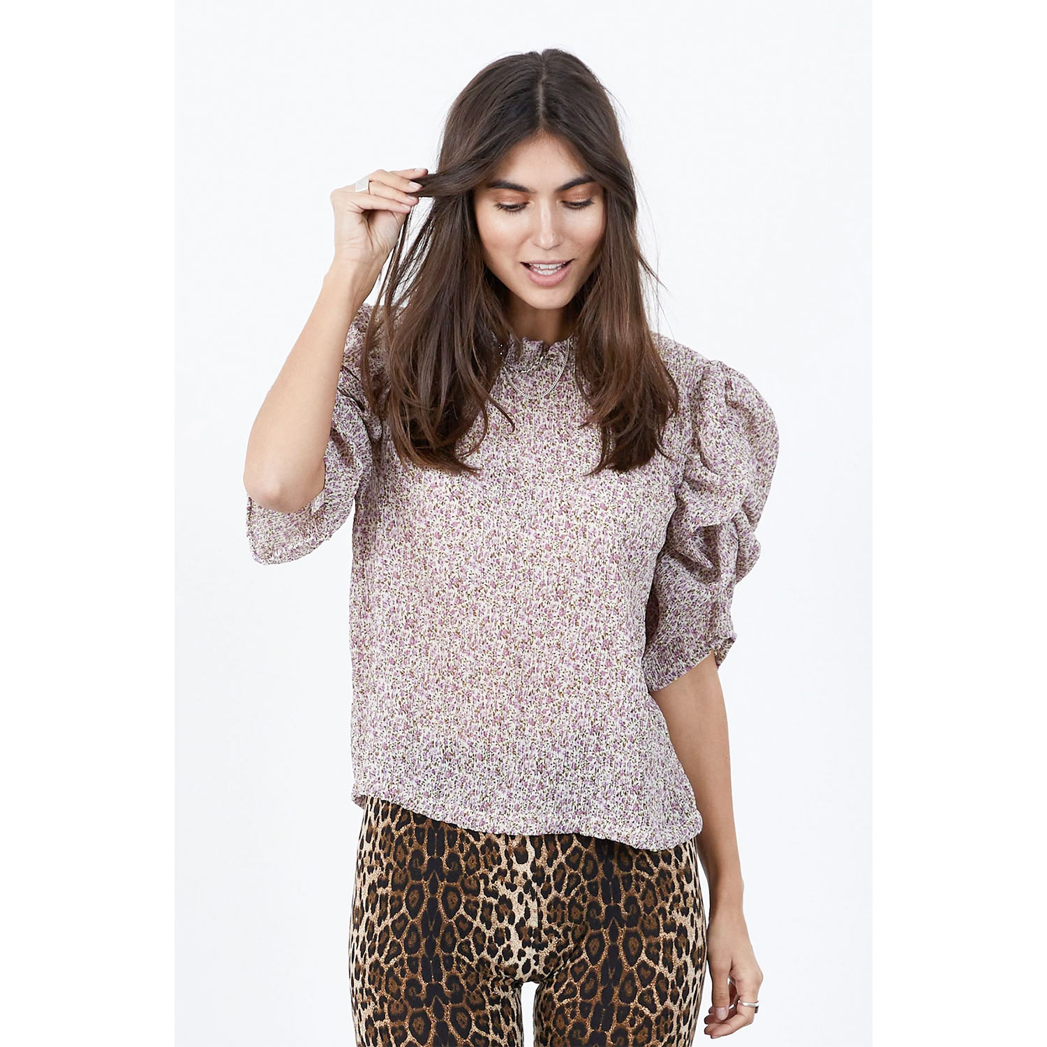 Lolly's Laundry Lou Lollys Laundry Bluse rosa Model vorne