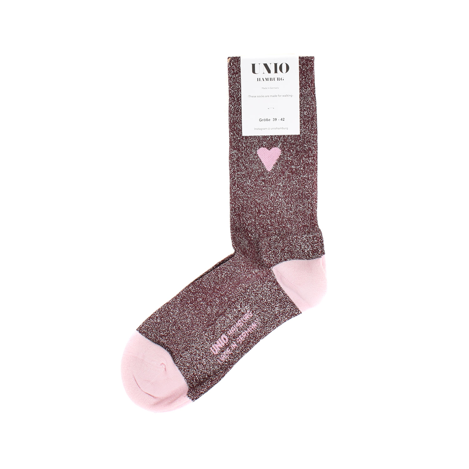 UNIO Hamburg Love Socken Bordeaux/Rose