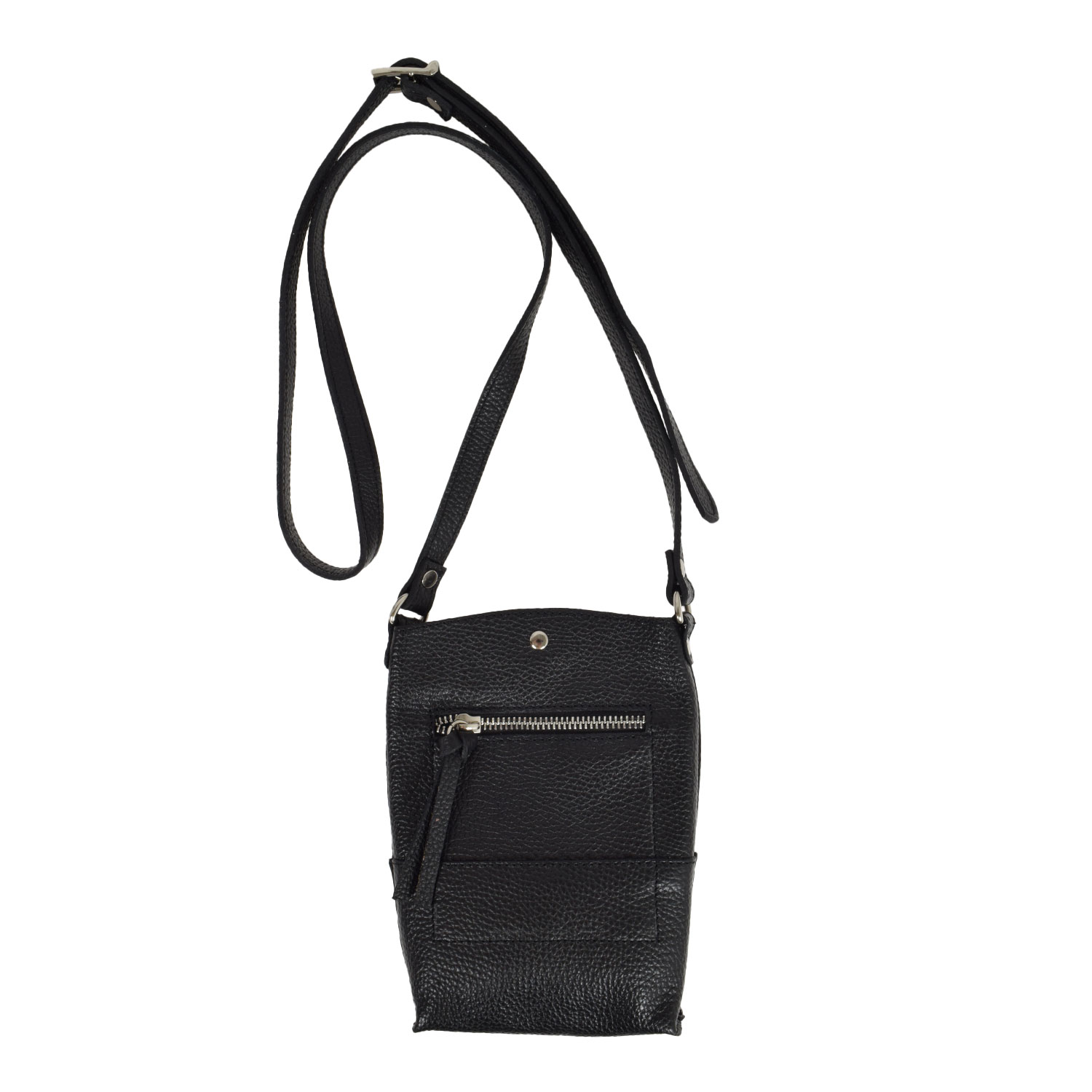 La Garçonne Accessoires Lucette Handytasche aus schwarzem Glattleder von La Garçonne Accessoires hinten