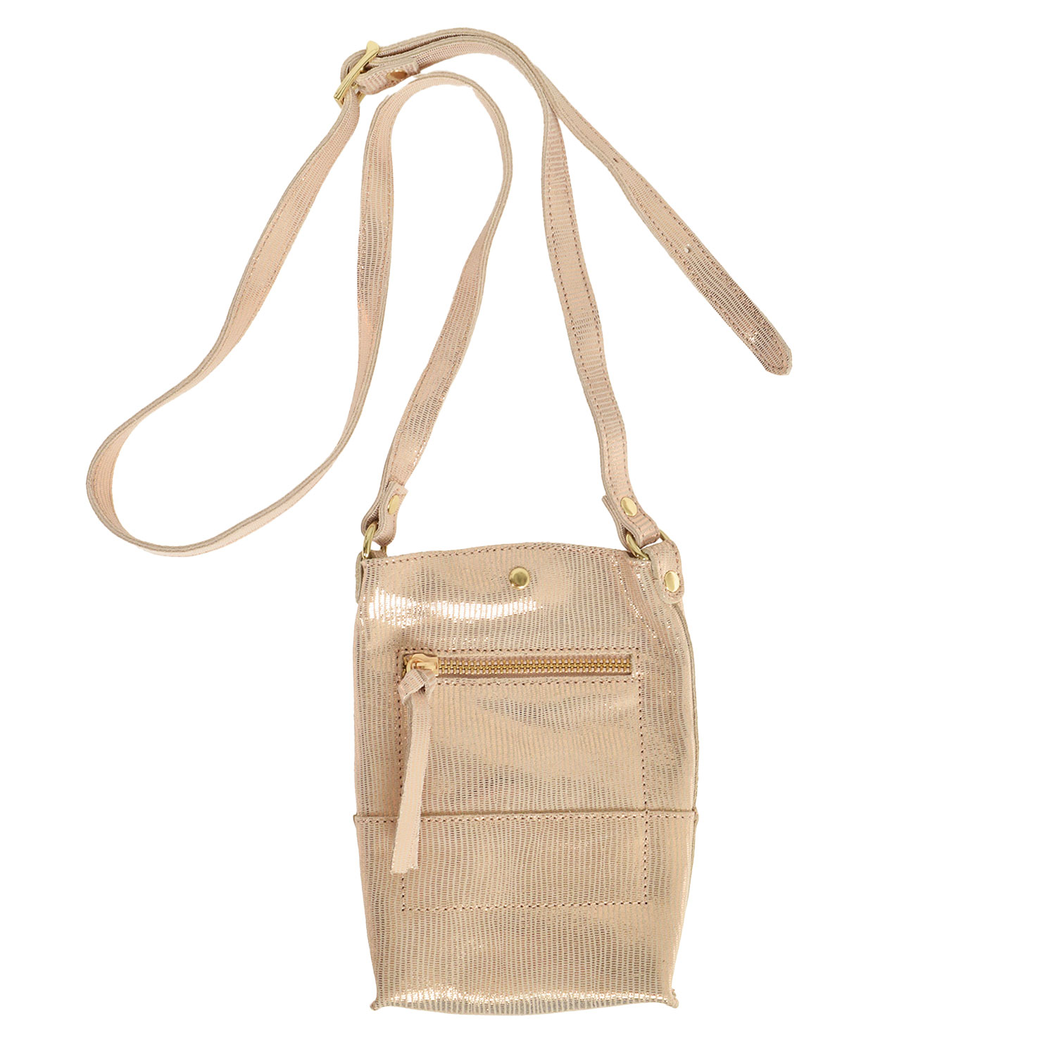 La Garçonne Accessoires Lucette Handytasche aus Glattleder in zart strukturiertem Rosegold von La Garçonne Accessoires. Hinten