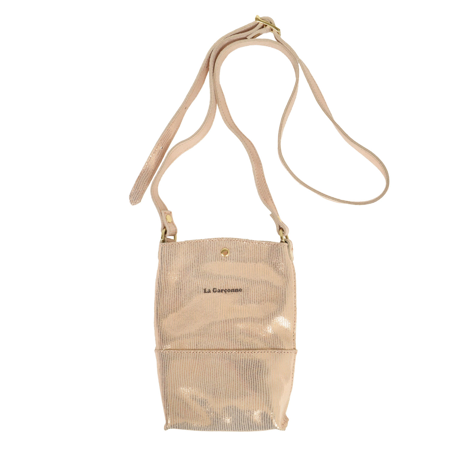 La Garçonne Accessoires Lucette Handytasche aus Glattleder in zart strukturiertem Rosegold von La Garçonne Accessoires. Vorne