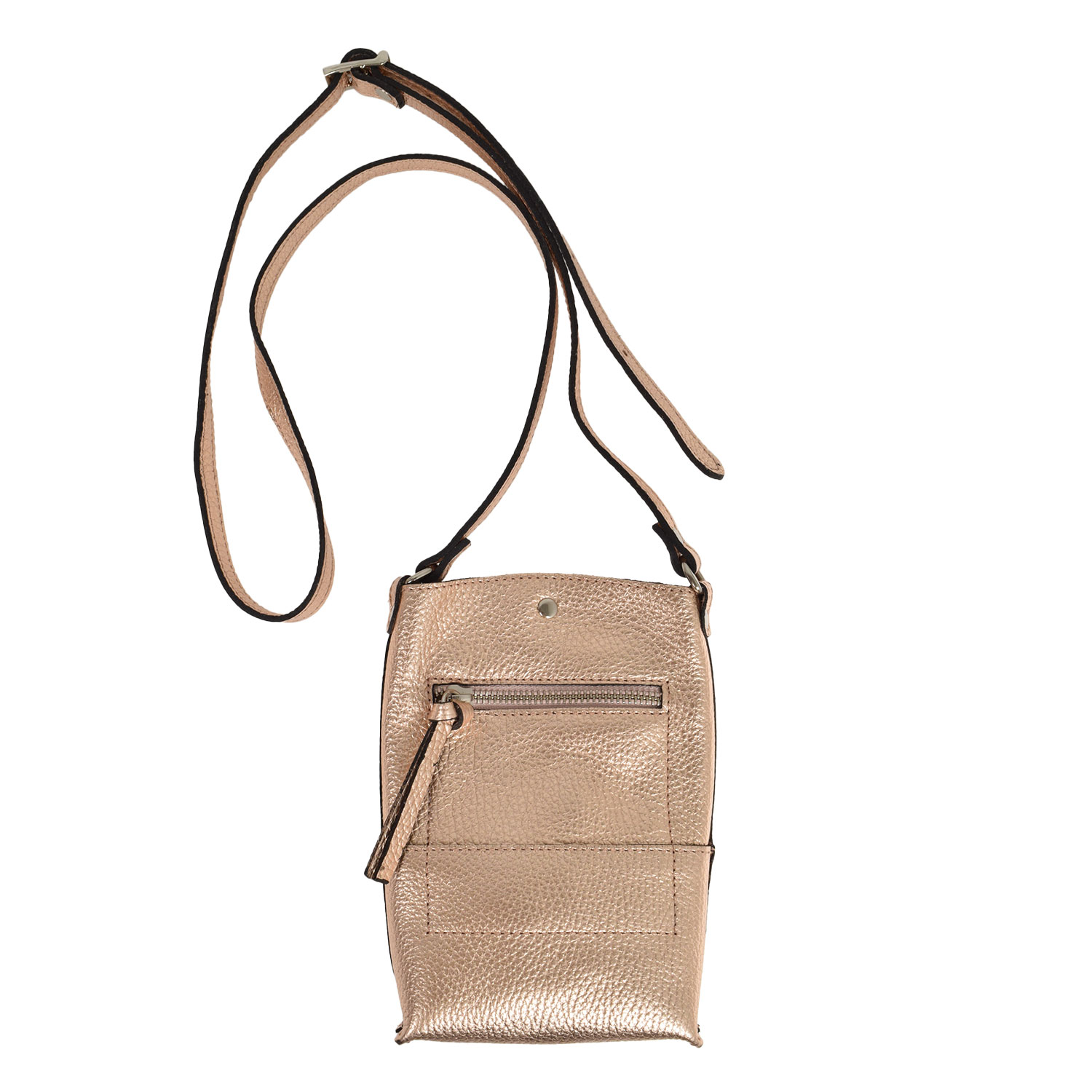 La Garçonne Accessoires Lucette Handytasche aus Glattleder in metalischem Rosegold von La Garçonne Accessoires hinten