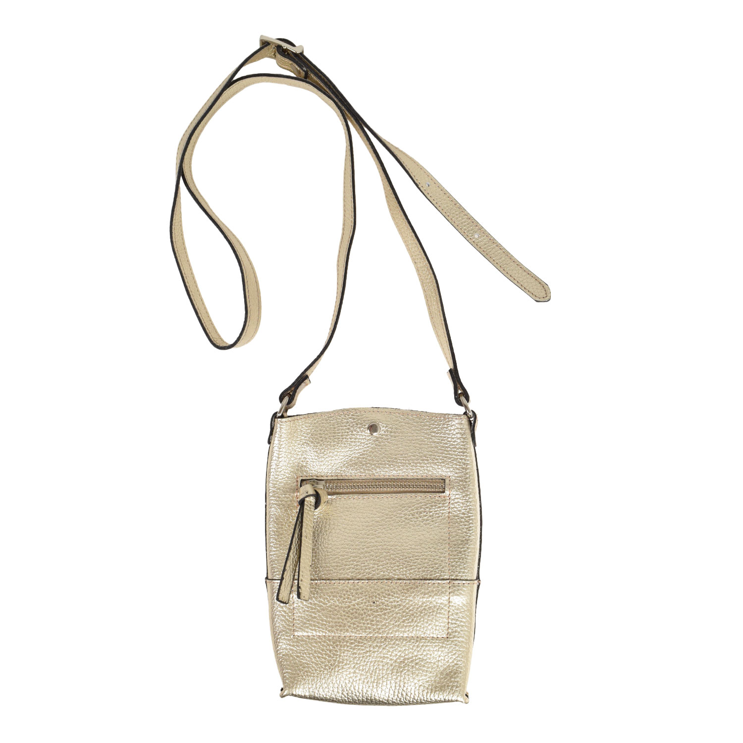 La Garçonne Accessoires Lucette Handytasche aus Glattleder in metalischem Hellsilber von La Garçonne Accessoires hinten