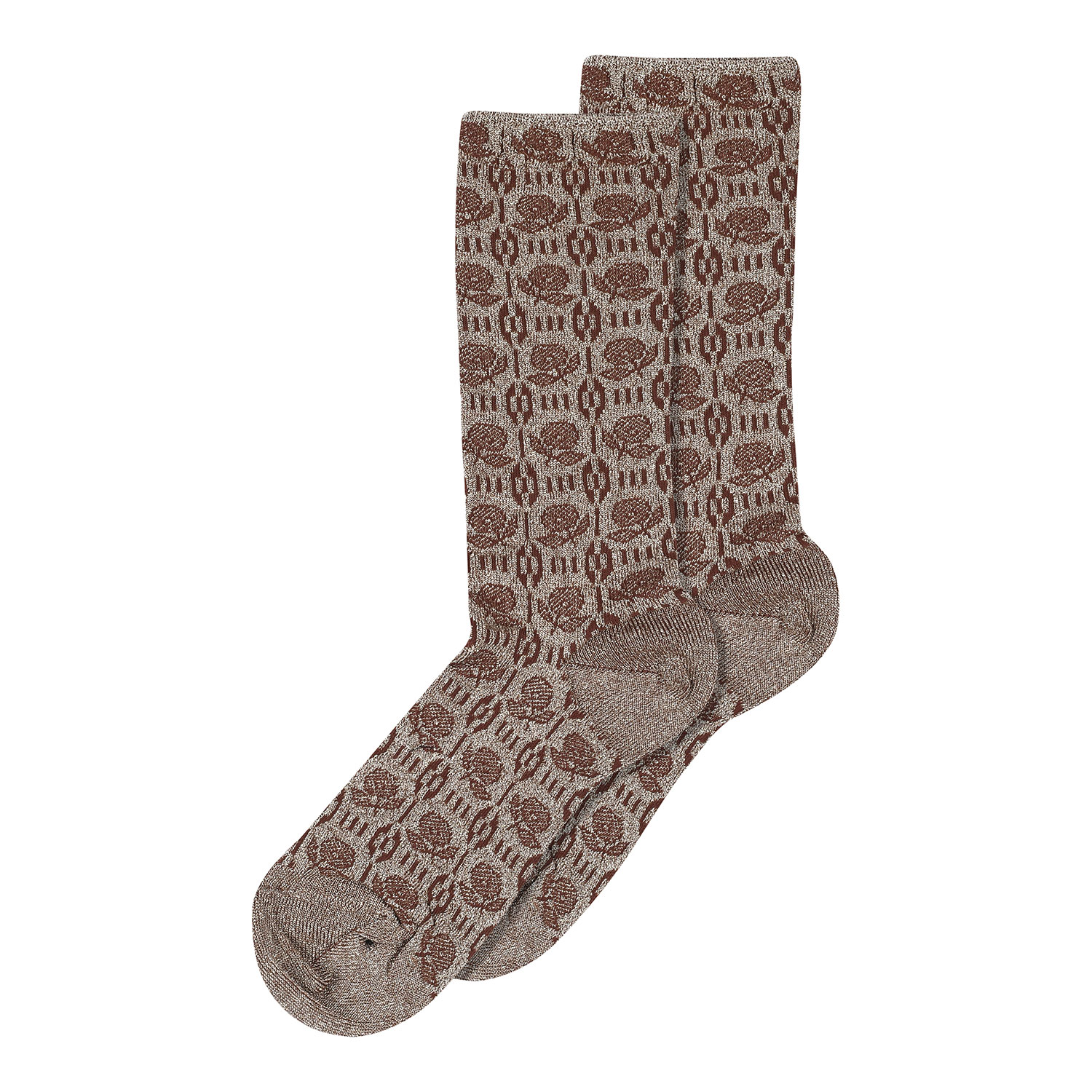 Lucia Glitzer Socken Root Beer