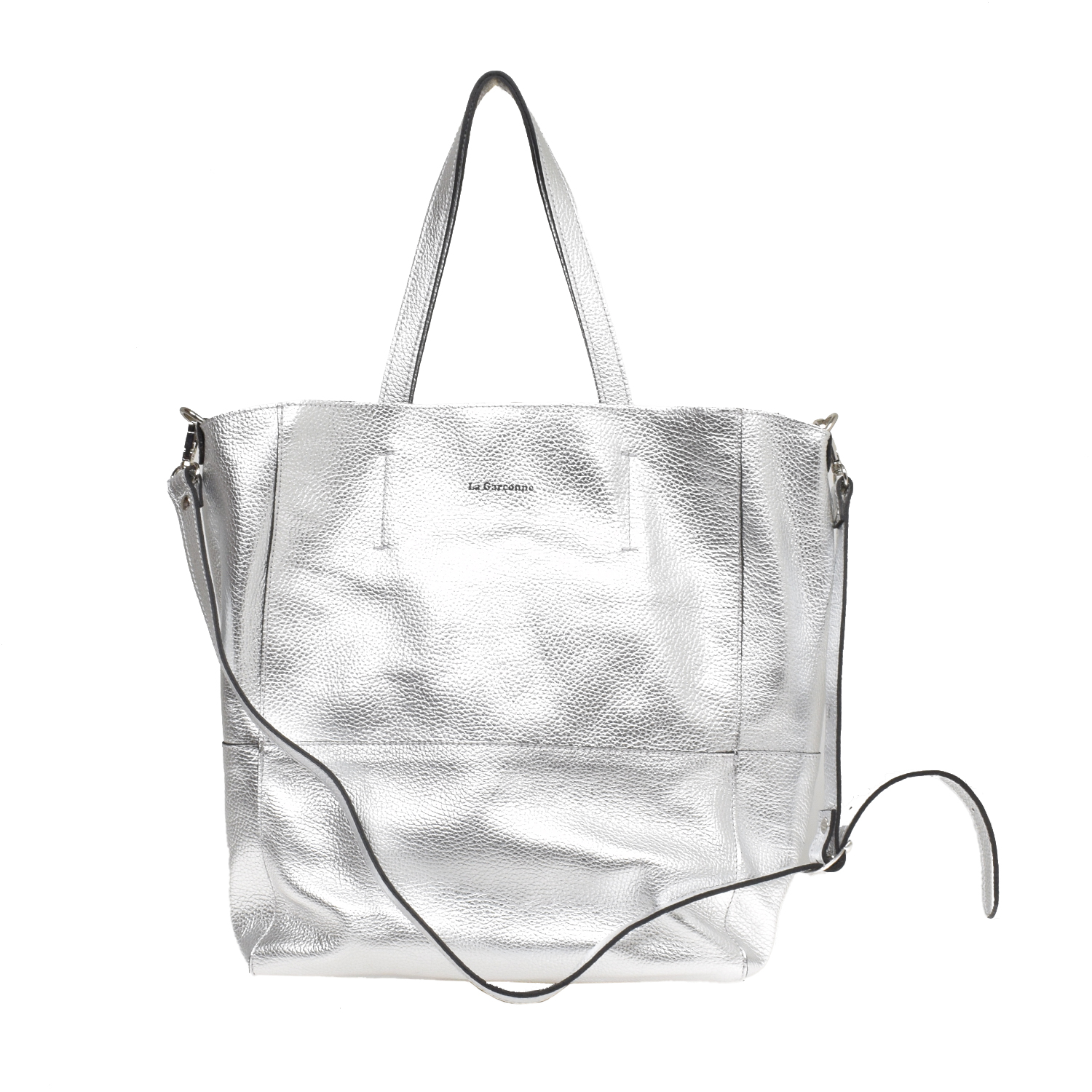 La Garçonne Accessoires Lucie Tasche in metallischen Silber von La Garçonne Accessoires vorne