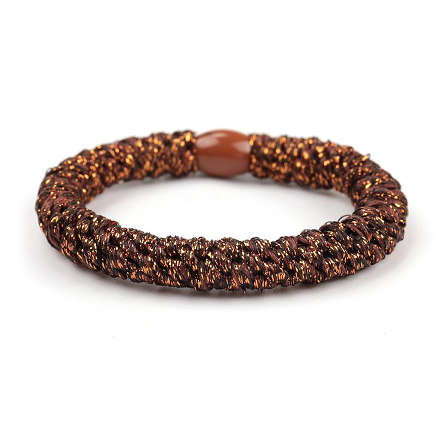 Haargummi Glitter Nussbraun