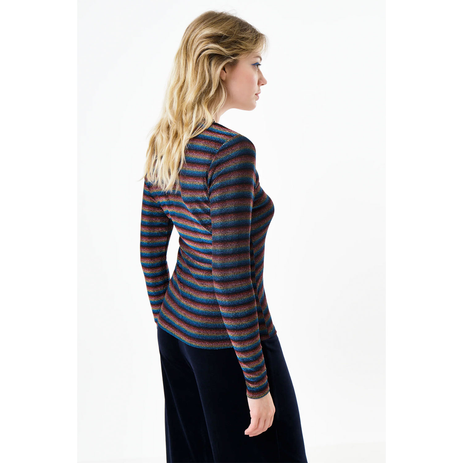 Louche Maeko Sparkle Top V-Neck Gold