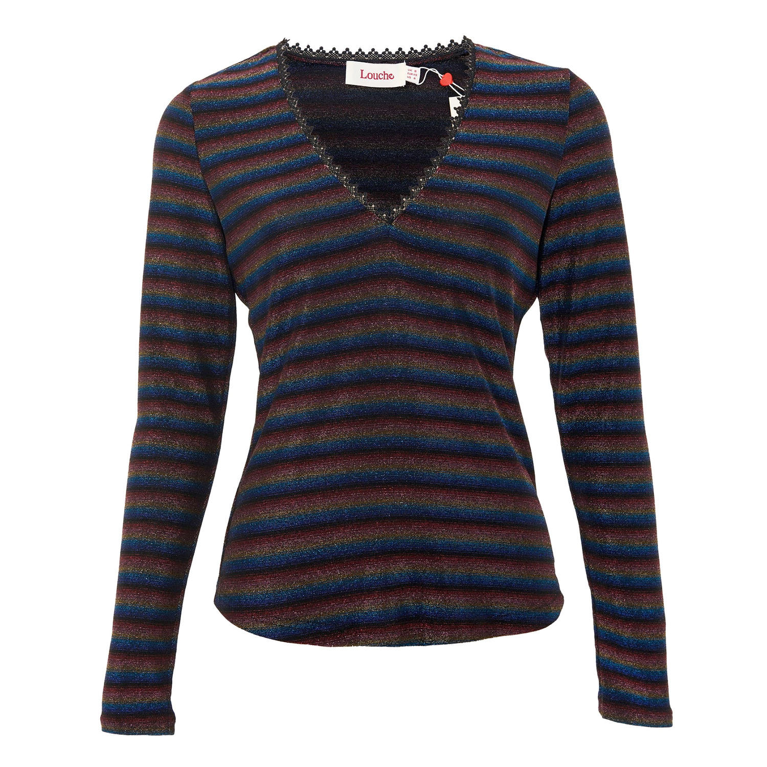 Louche Maeko Sparkle Top V-Neck Gold