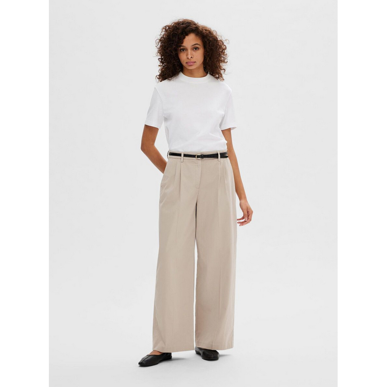 Selected Femme Merla Selected Femme Hose Graubeige Model Vorne