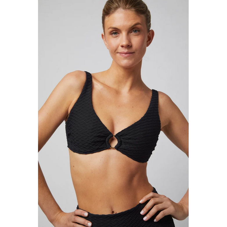 Paula Mermaid Wave Paula Bikini Top Schwarz Model vorne