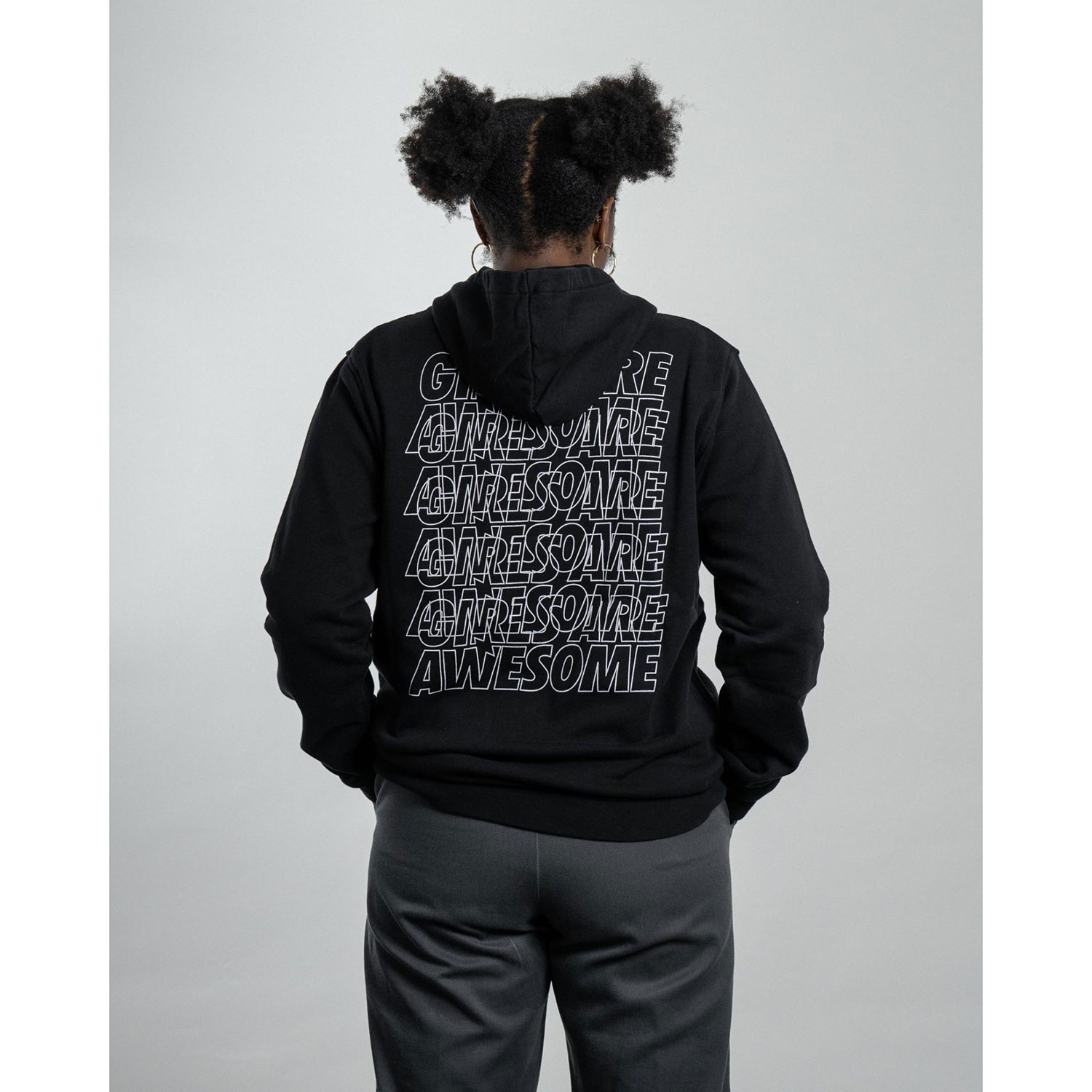 Girls are awesome Messy Morning Hoody Black