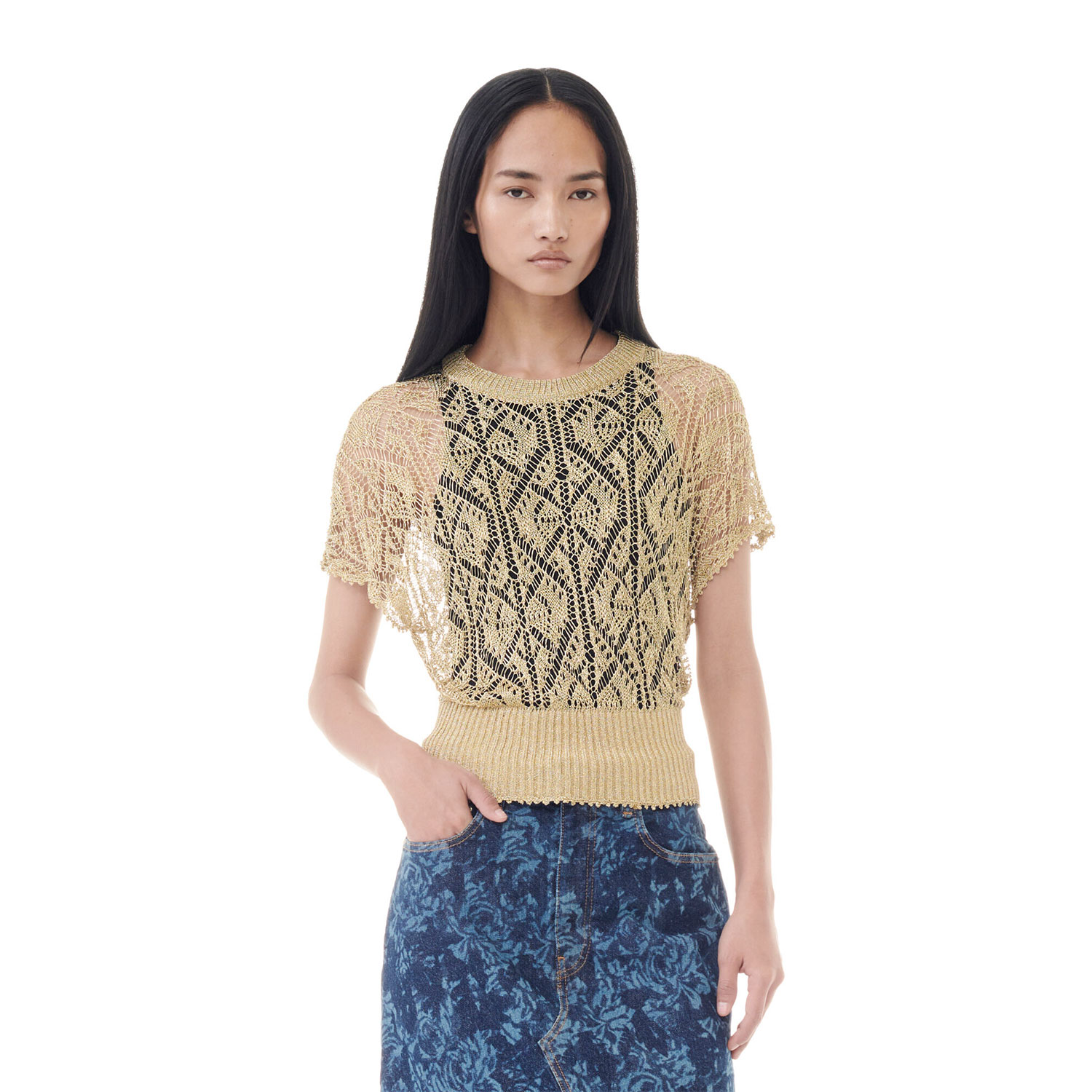 Ganni Metallic Top