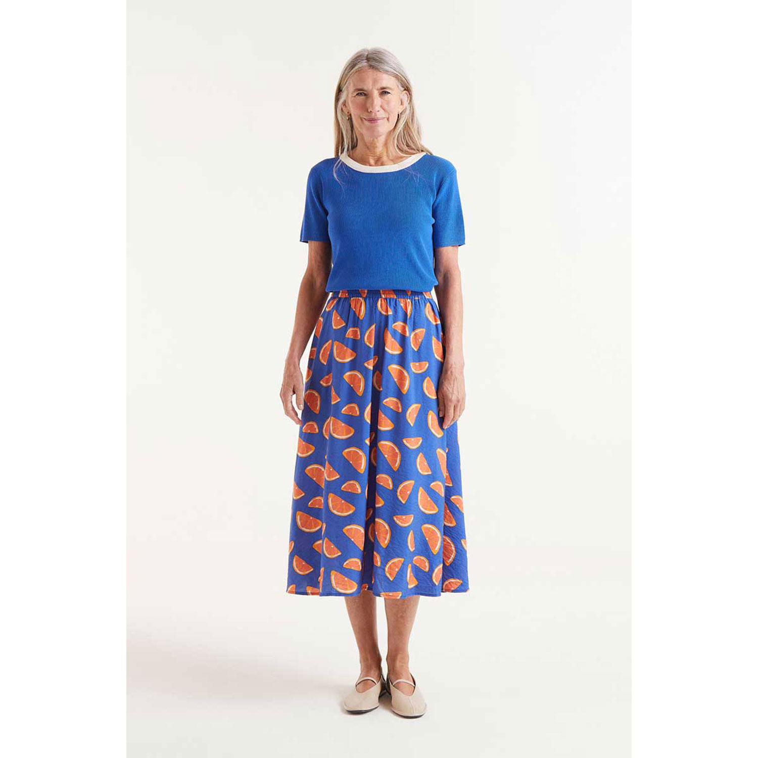 Compañia Fantastica Midi Jupe Blue Orange