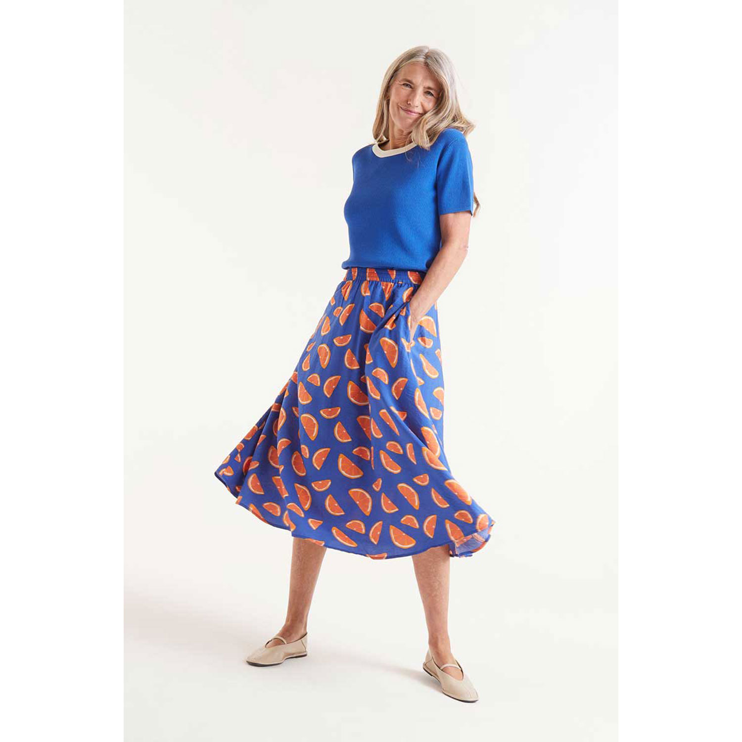 Compañia Fantastica Midi Jupe Blue Orange