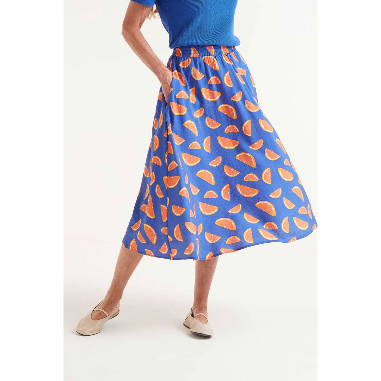 Compañia Fantastica Midi Jupe Blue Orange