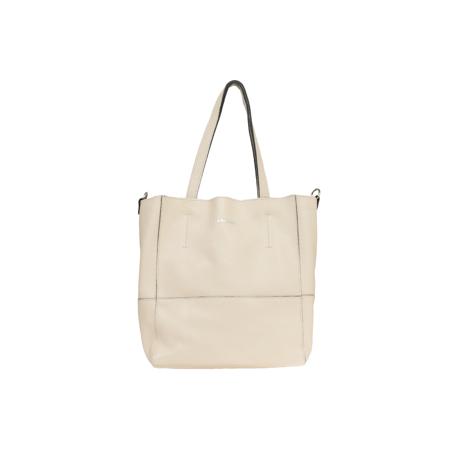 La Garçonne Accessoires Mini Lucie Ledertasche in Ecru von La Garçonne Accessoires vorne