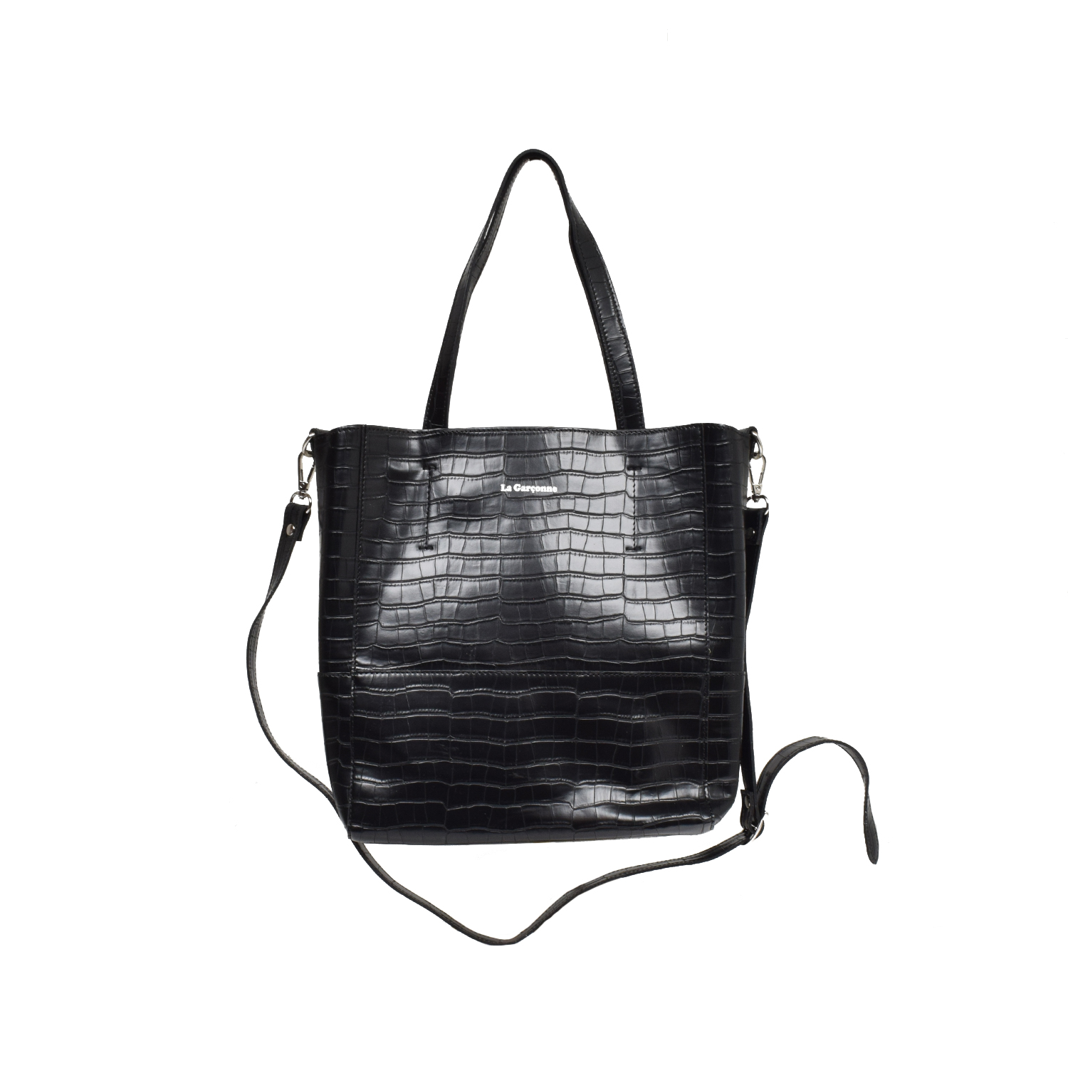 La Garçonne Accessoires Mini Lucie Tasche Vegan Kroko Negro