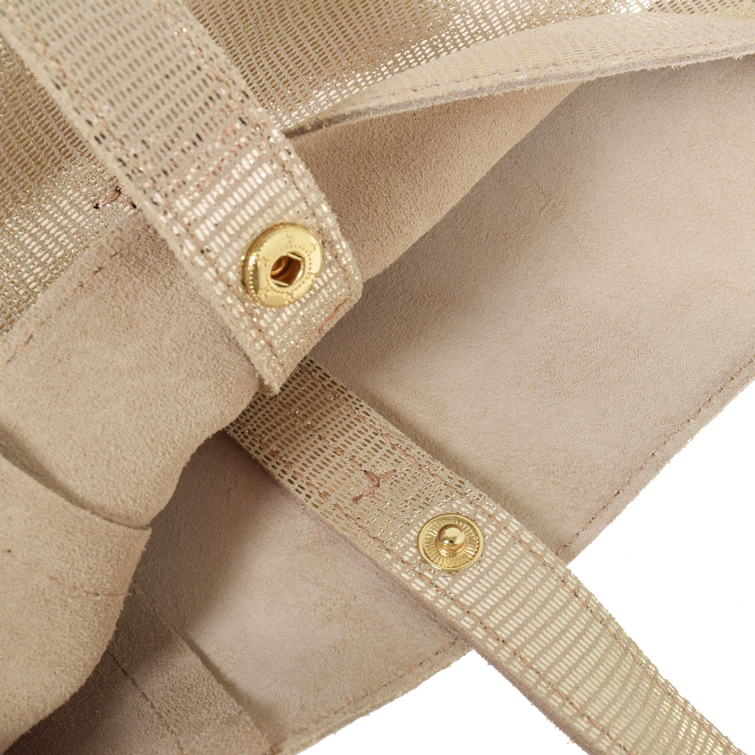 La Garçonne Accessoires Mini Lucie Shopper aus goldfarbenem, strukturiertem Leder von La Garçonne Accessoires. Detail