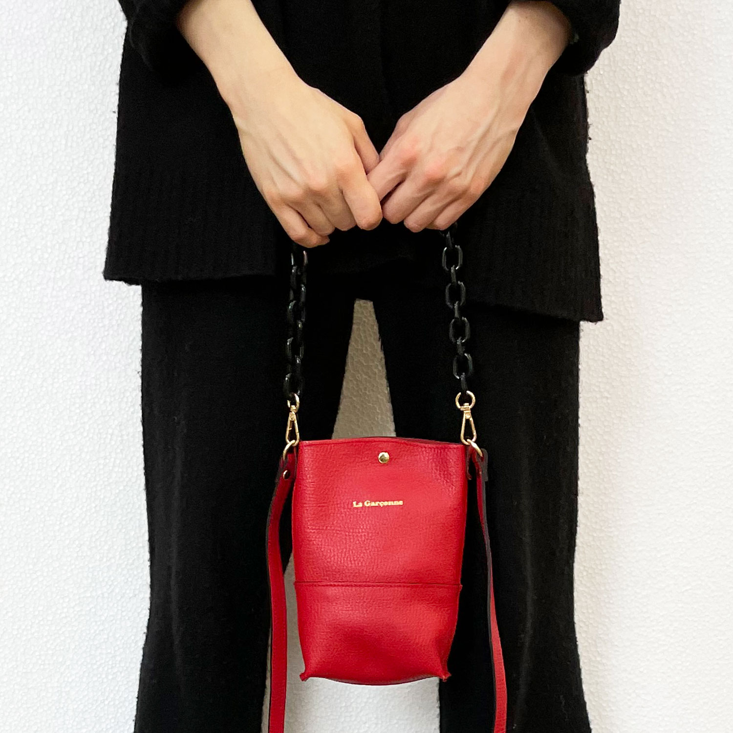 La Garçonne Accessoires Monroe Mini Taschenkette Schwarz