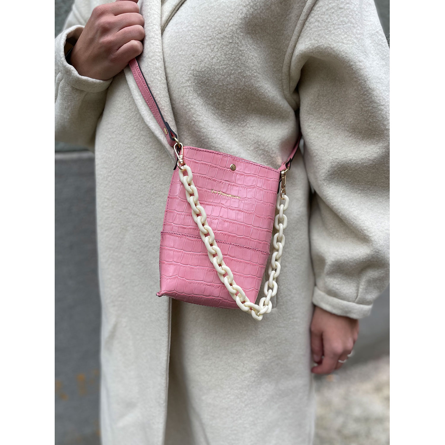 La Garçonne Accessoires Monroe Mini Taschenkette Creme