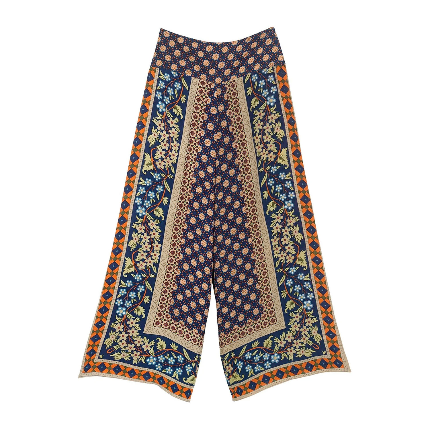 One Hundred Stars Moorish Palazzo Hose Crepe Blue