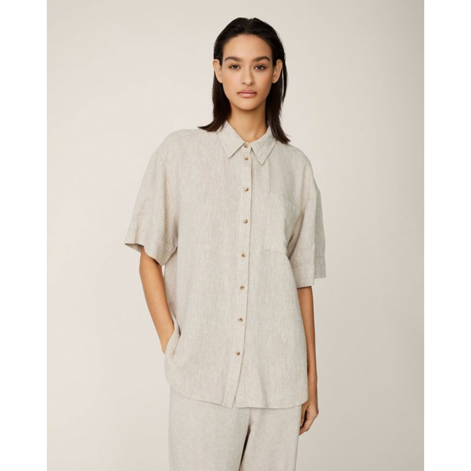 MSCH Copenhagen Ginia MSCH Copenhagen Hemd Beige Model vorne