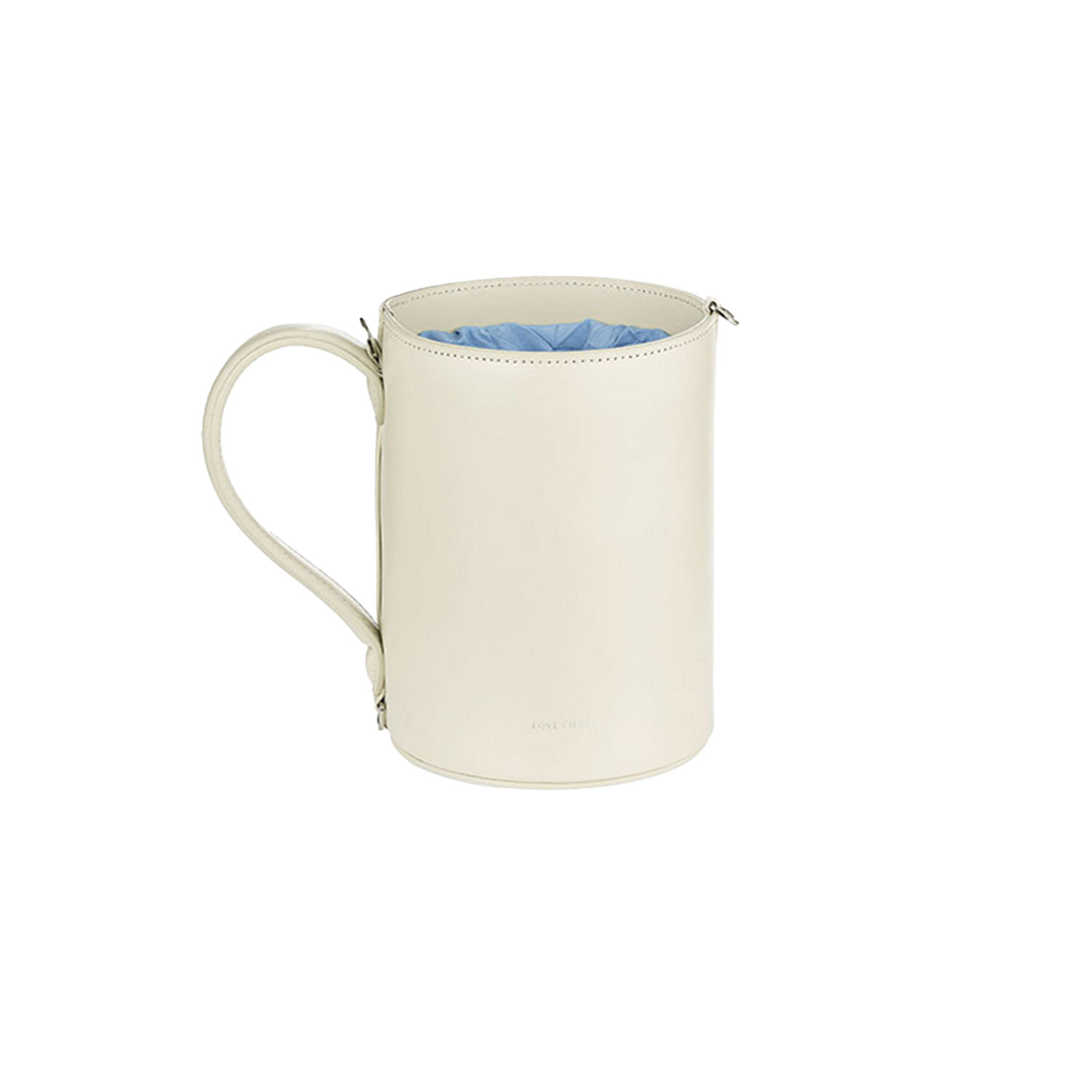 Love Charm Mug Ledertasche in Tassenform mit abnehmbaren Schulterriemen in Beige von Love Charm. Vorne