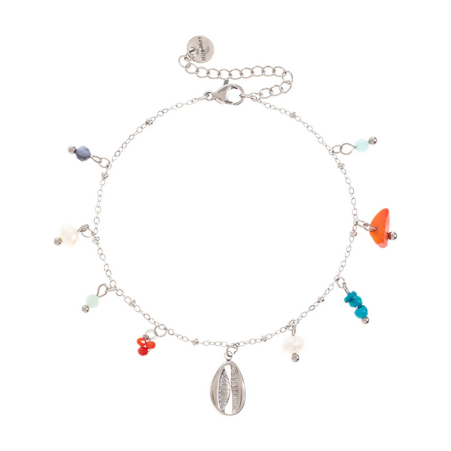 Muschel Armband Edelstahl Silber