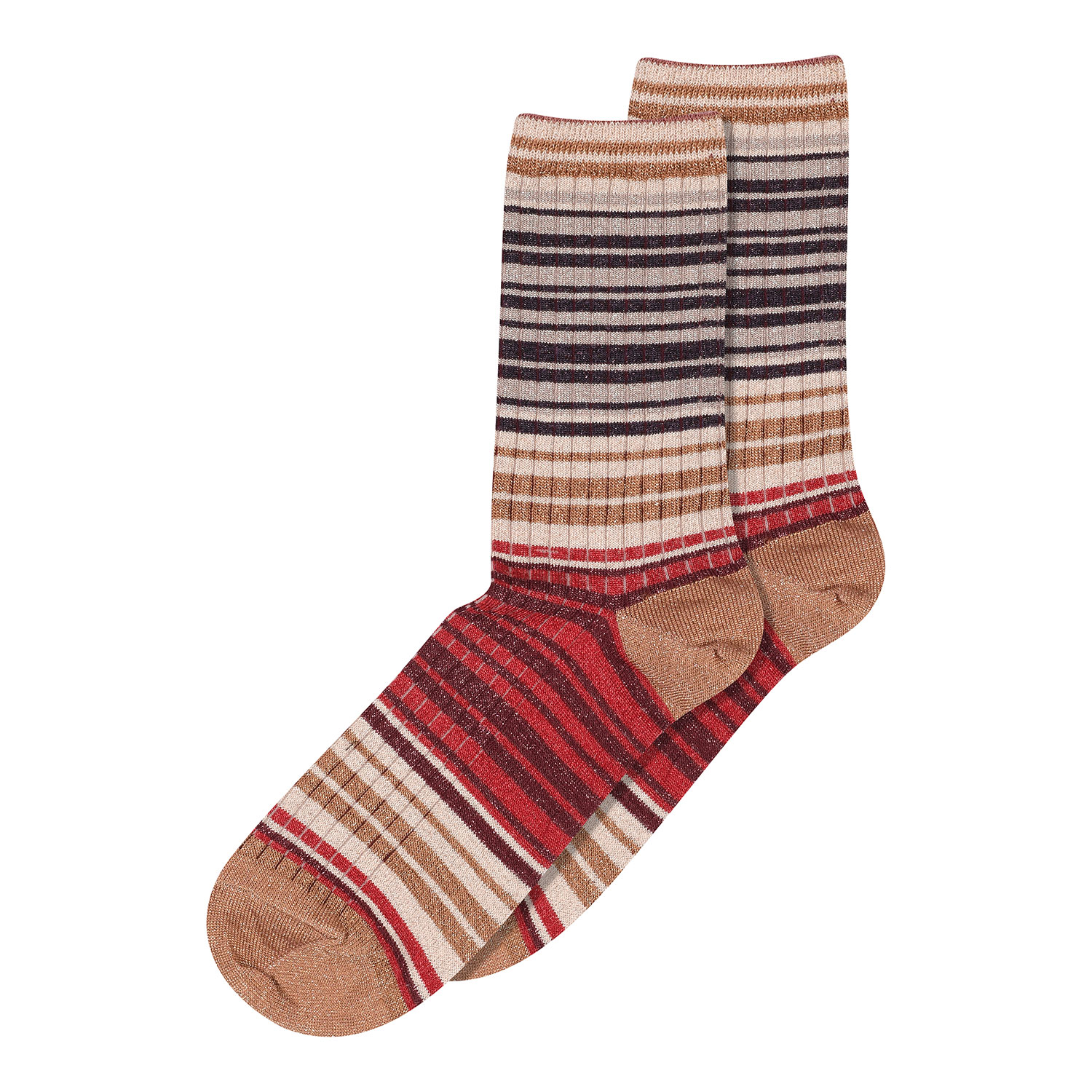 MP Denmark Naja Glitter Socken Gestreift Tomato