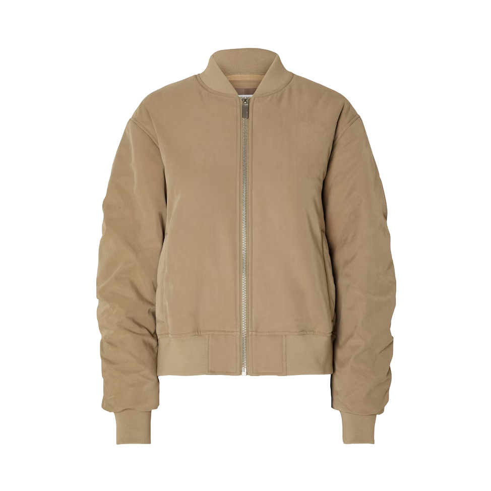 Selected Femme Netra Selected Femme Bomberjacke Graubeige Vorne