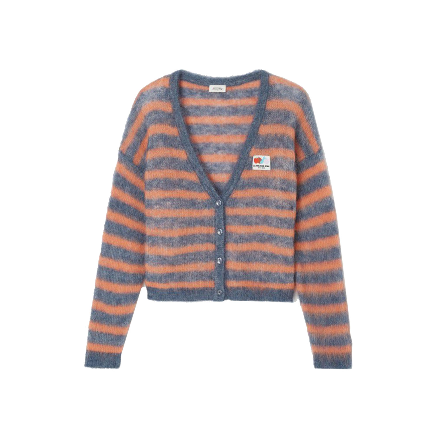 Nenybay Cardigan Tornado Melange Striped Fluorescent Orange