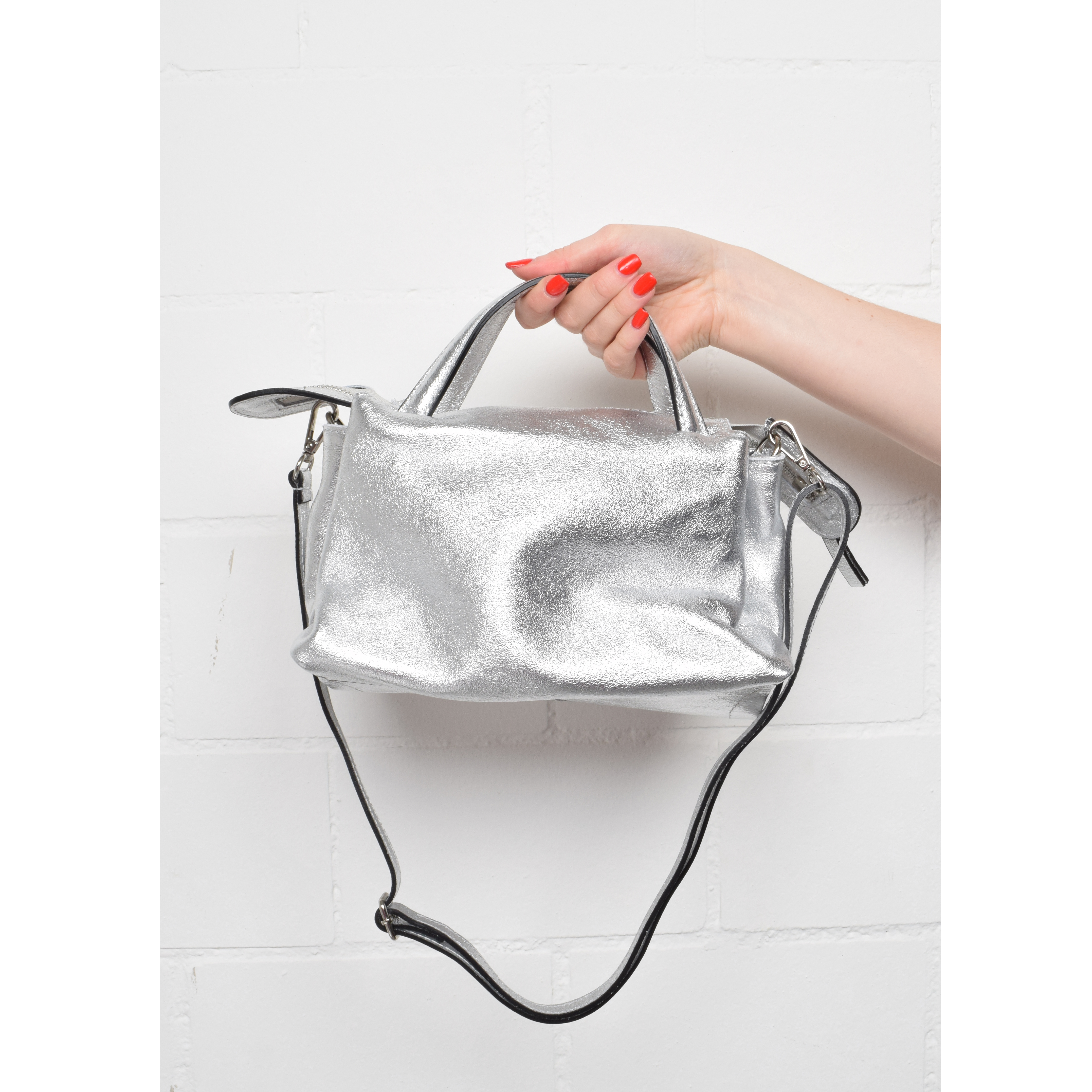 La Garçonne Accessoires Olga Tasche Metallic Argento