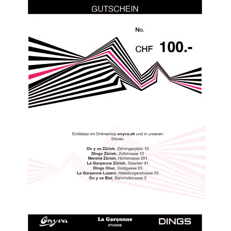 On y va Gutschein CHF 100.- zum Ausdrucken