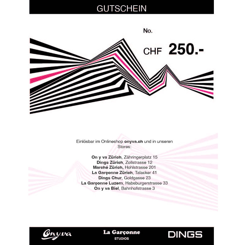 On y va Gutschein CHF 250.- zum Ausdrucken