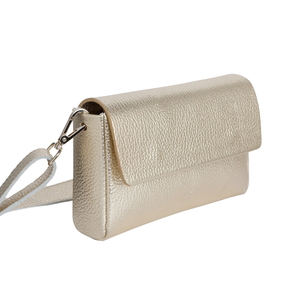 Ann Kurz Pack Large Umhängetasche in Metallic Champagne von Ann Kurz Seite