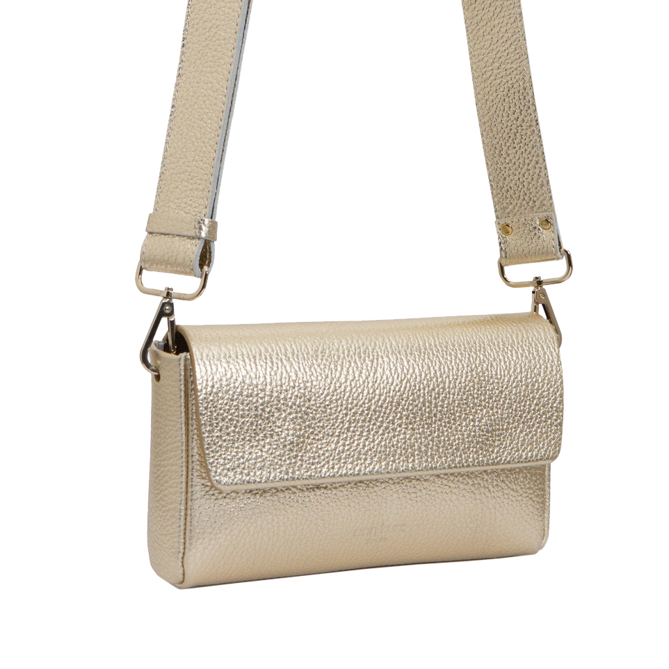 Ann Kurz Pack Large Umhängetasche in Metallic Champagne von Ann Kurz vorne