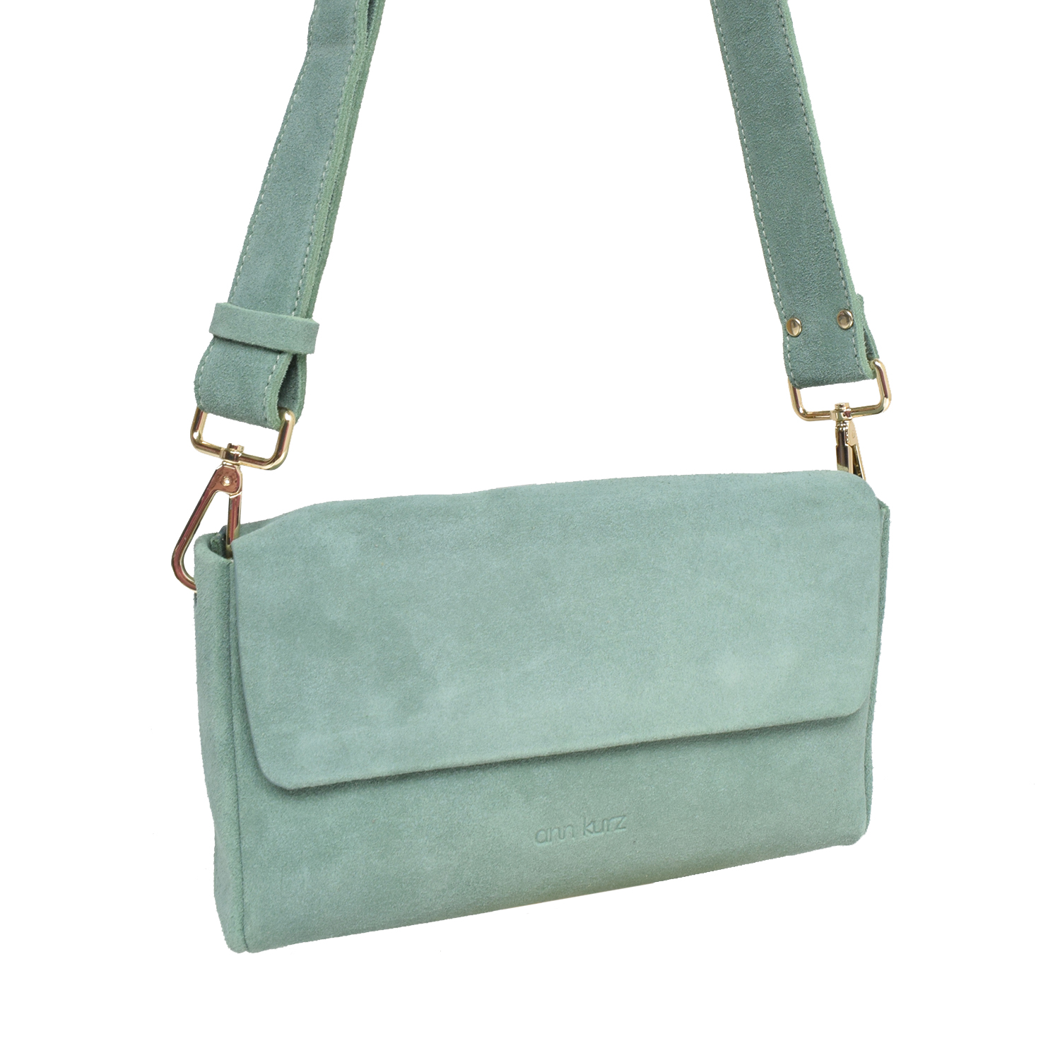 Ann Kurz Pack Large Umhängetasche Suede Menta