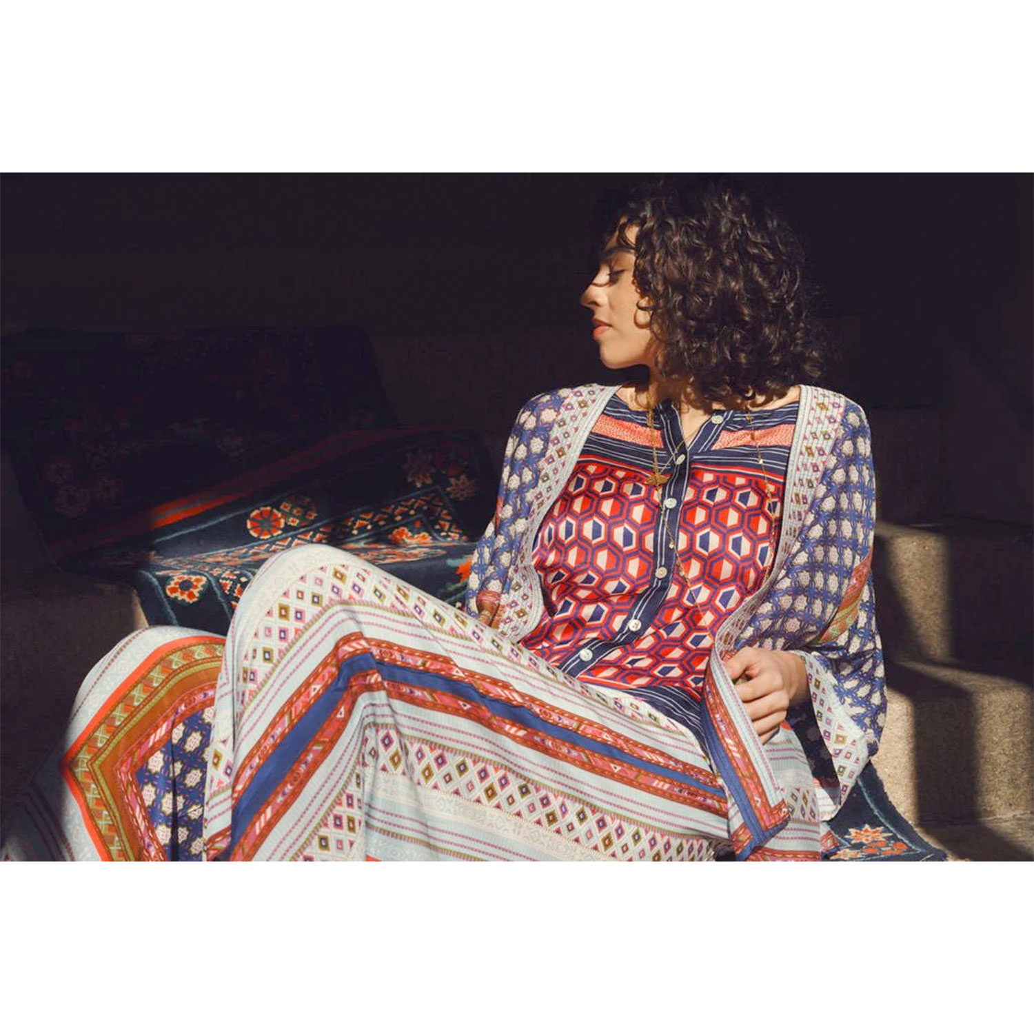 One Hundred Stars Palazzo Hose Crepe Indigo Moorish