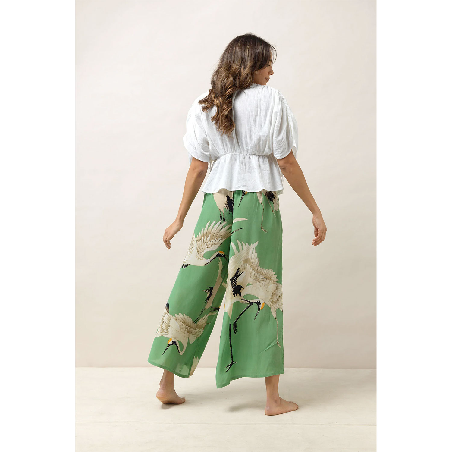 One Hundred Stars Palazzo Hose Stork Pea Green