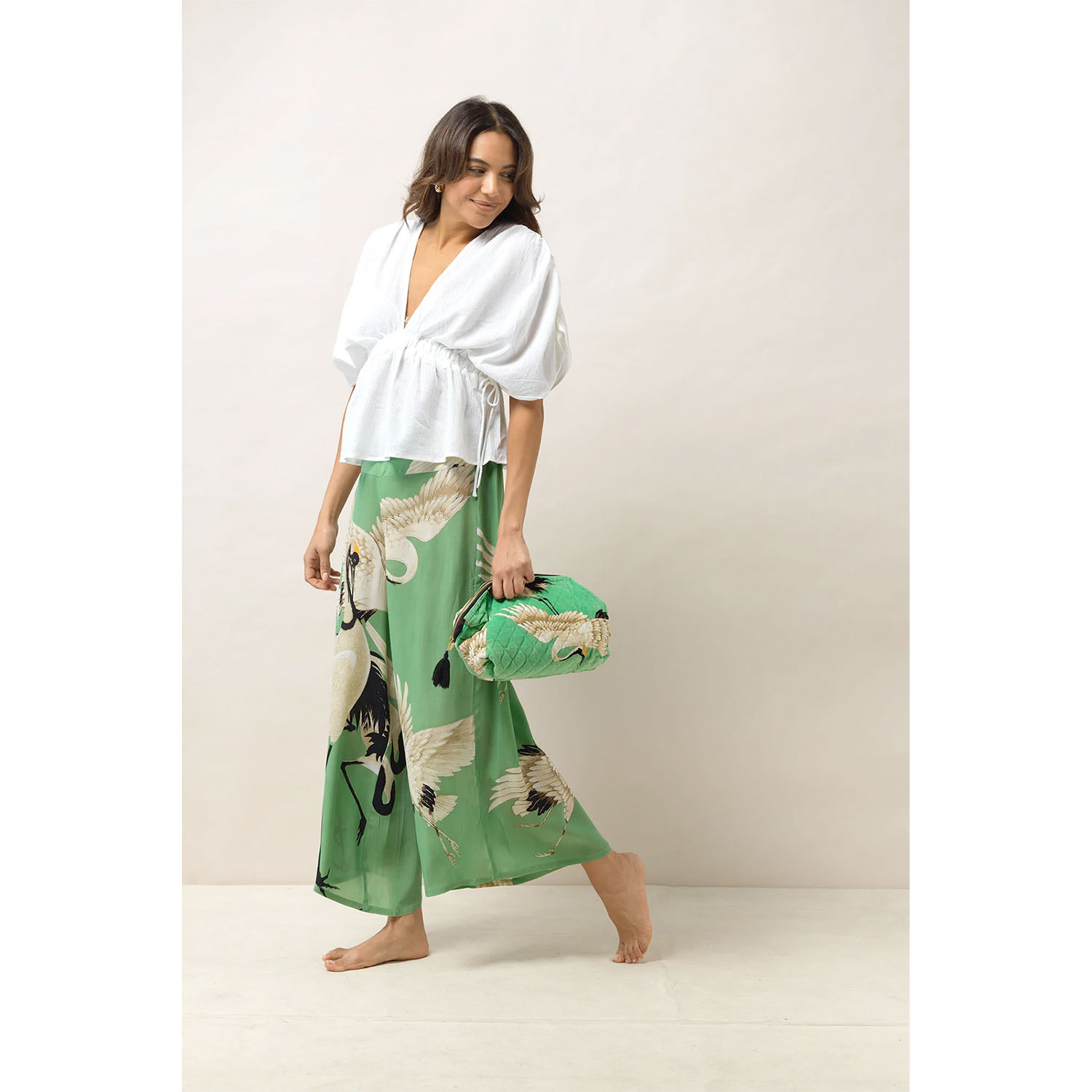 One Hundred Stars Palazzo Hose Stork Pea Green