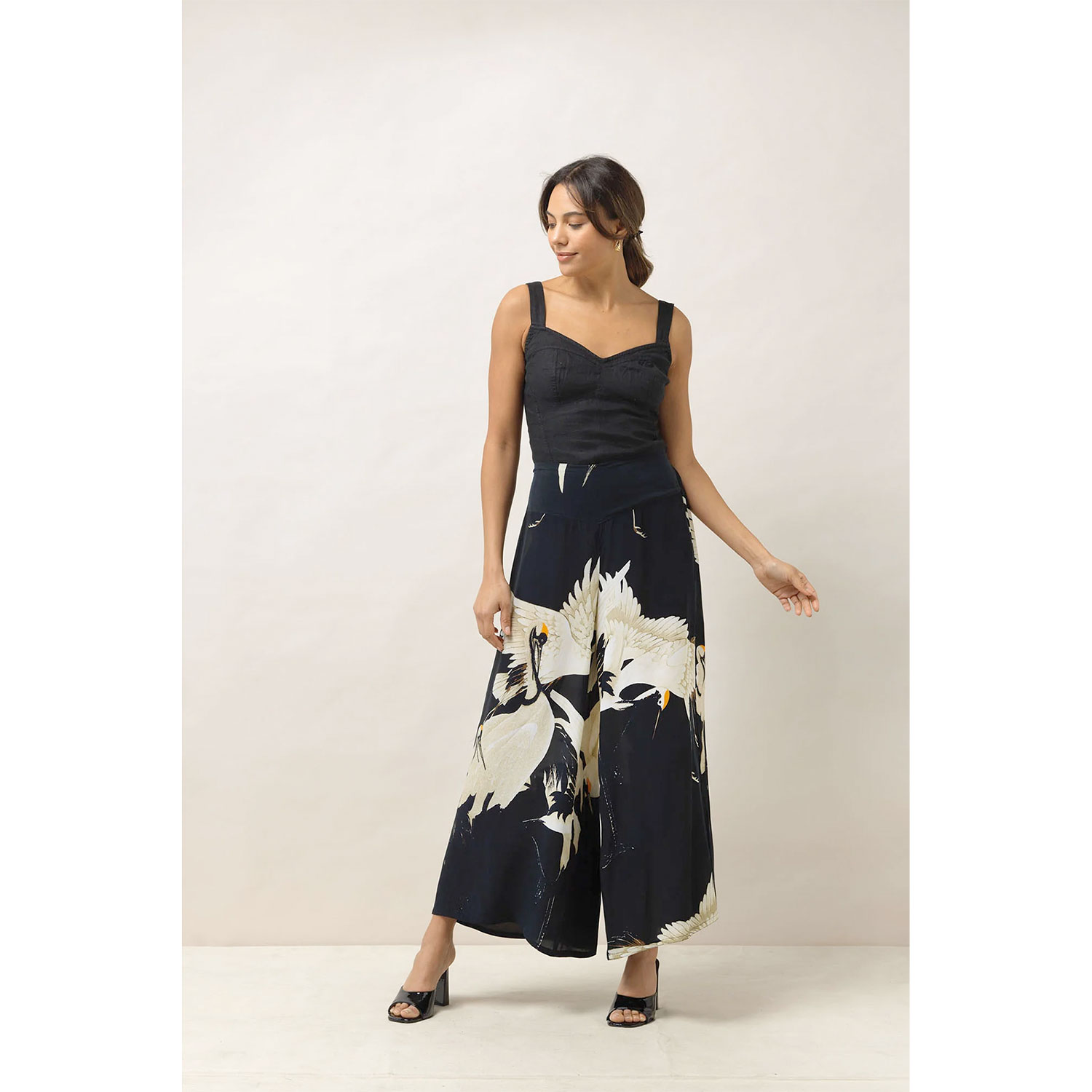 One Hundred Stars Palazzo Hose Stork Black