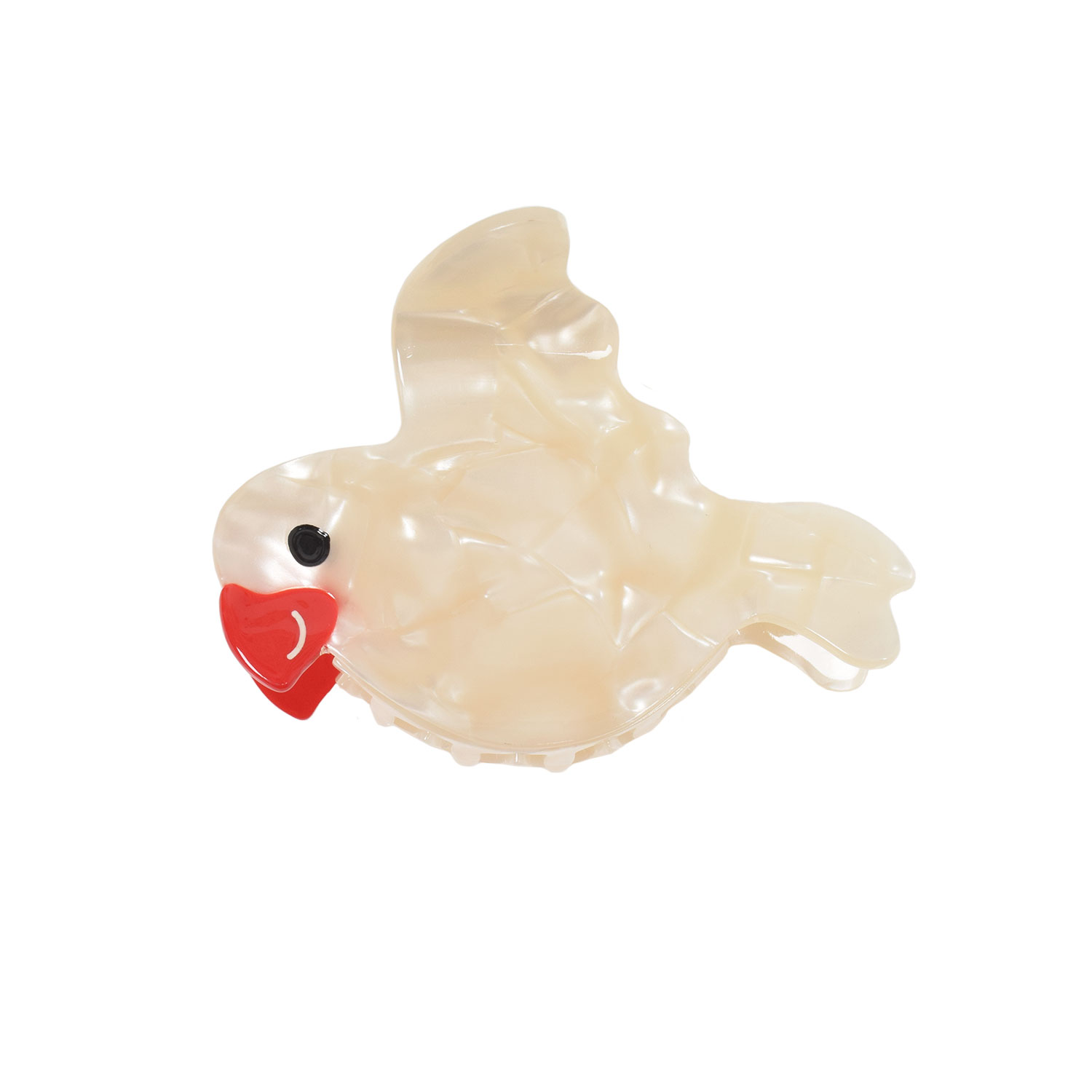 Haarklammer Papagei Ecru