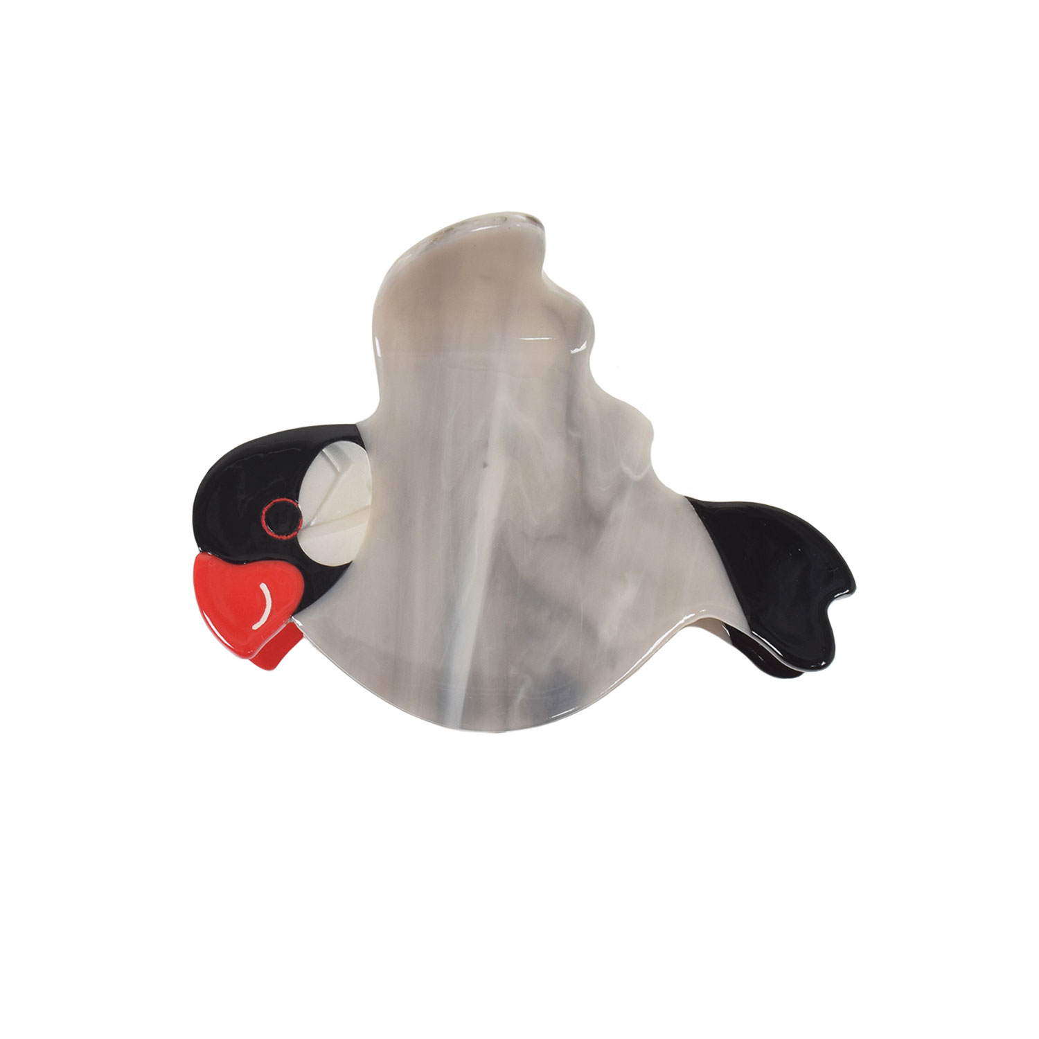 Haarklammer Papagei Grau