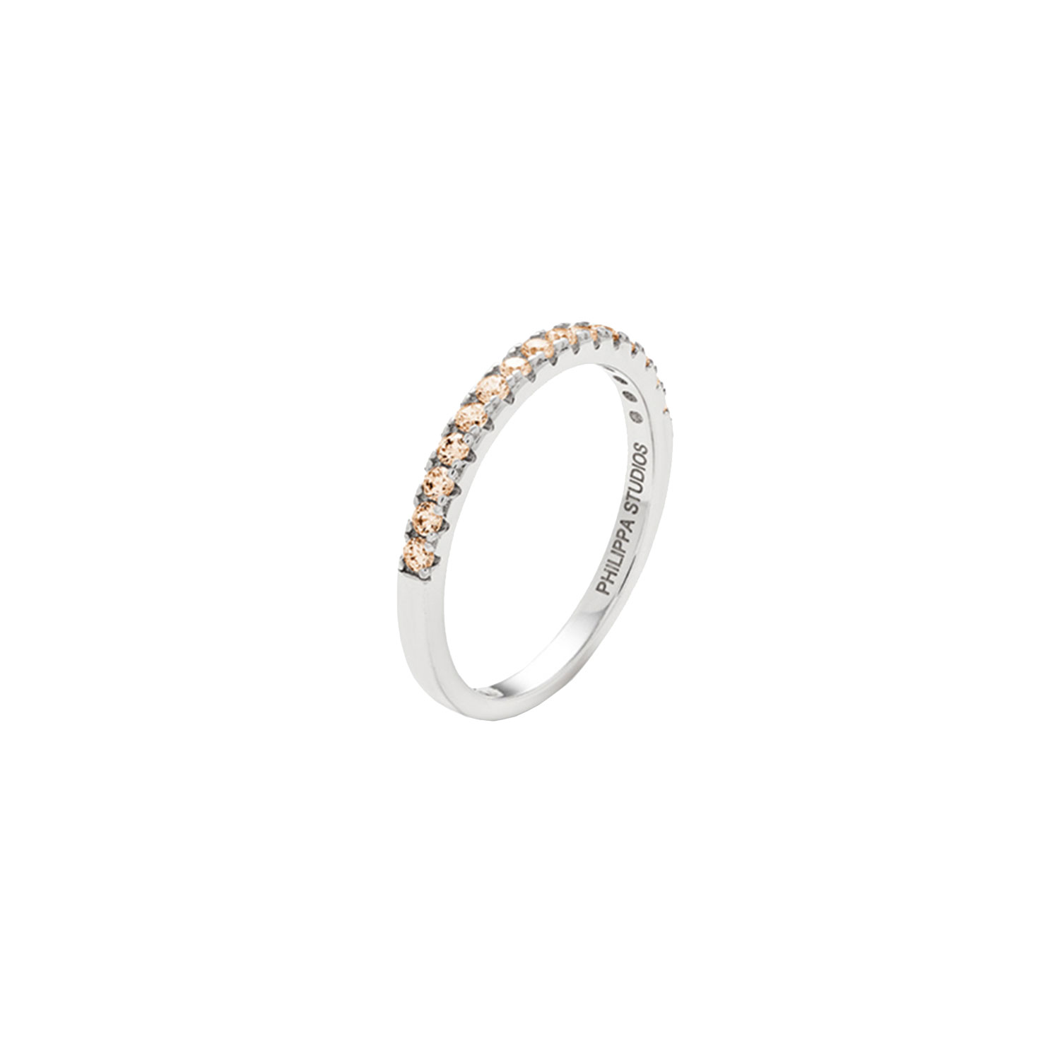 Pave Ring Champagne Silber