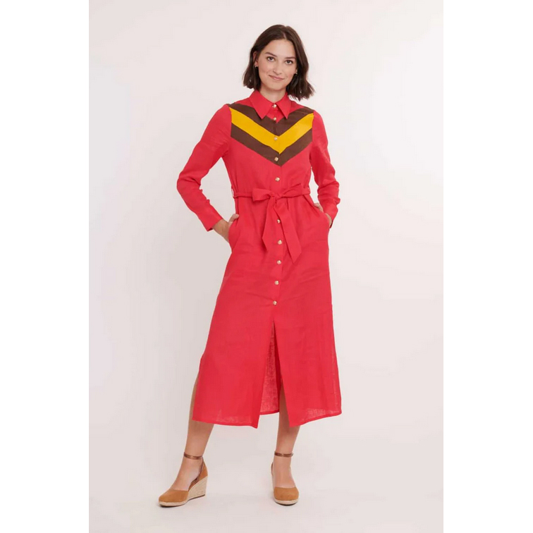 Derhy Perrinette Derhy Kleid Rot Model Vorne